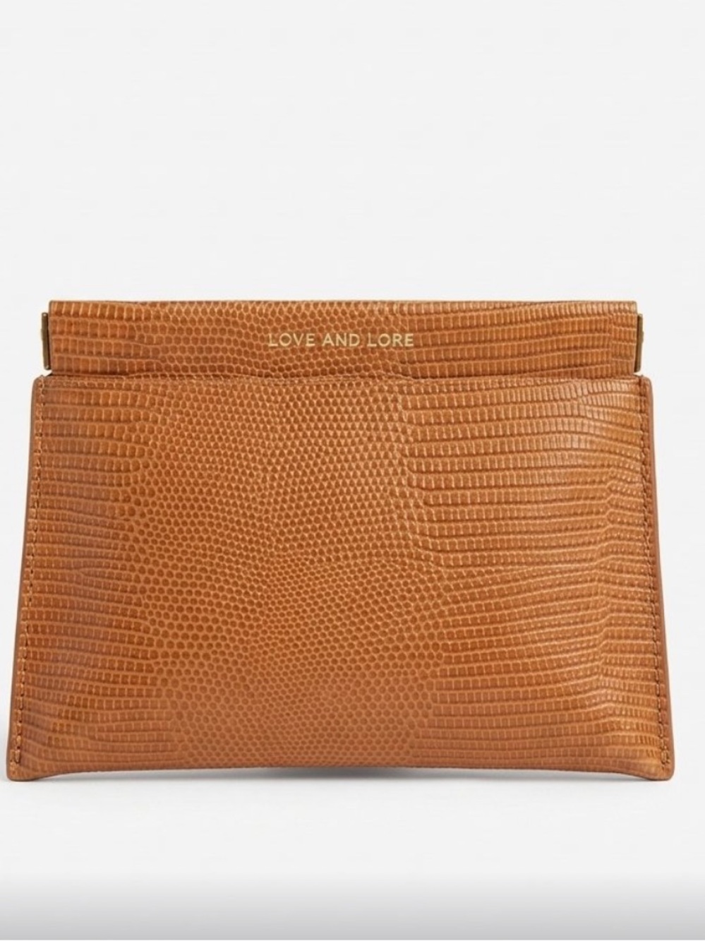Love & Lore Pouch Wallet Card Holder Make Bag Vegan Tan Leather